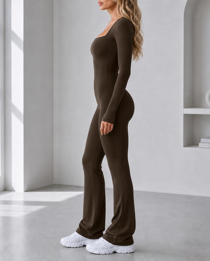 Seamless Stretch Long Sleeve Fitness Yoga One Piece Jumpsuit