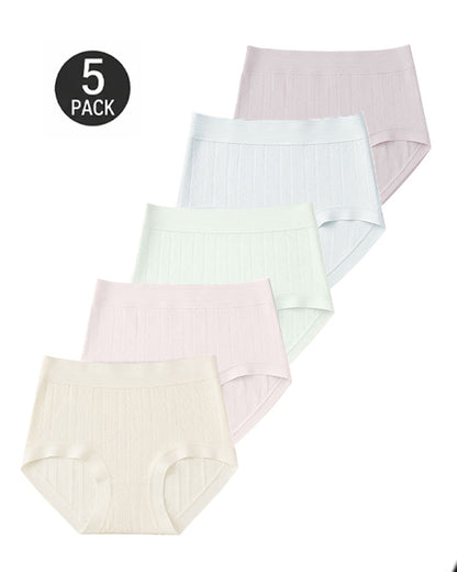 5-Pack Cotton Antibacterial Breathable Comfortable Panties