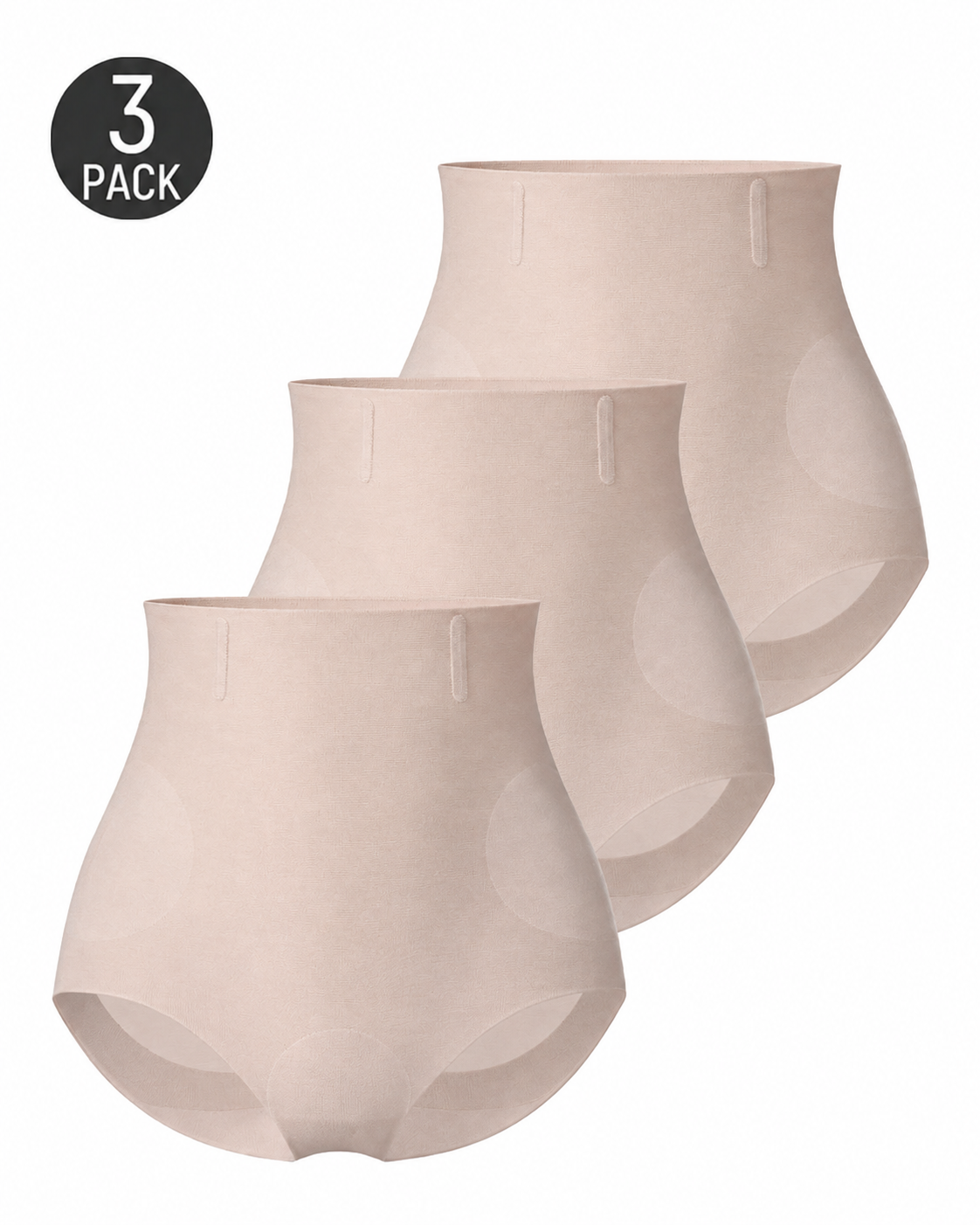 3-Pack Seamless High Waist Tummy Control Breathable Mesh Shaping Panties