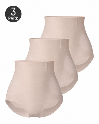 3-Pack Seamless High Waist Tummy Control Breathable Mesh Shaping Panties