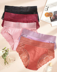 [5-Pack]Black+Brown+Purple+Red+Pink