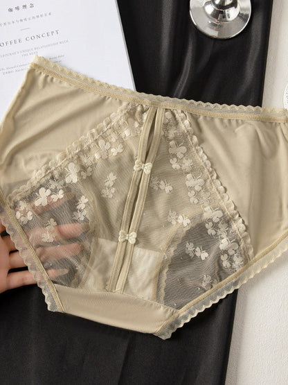 Sexy Seamless Lace Mesh Openwork Panties