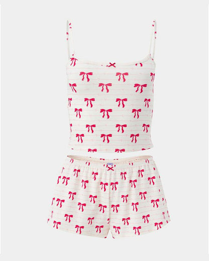Christmas Comfortable Casual Stretch Vest Shorts Loungewear Set