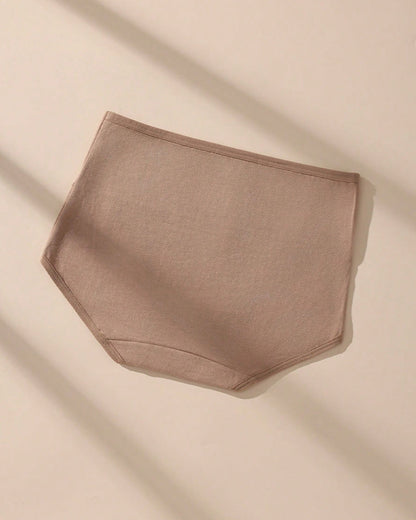 Women's Cotton Skin-Friendly Breathable Slim High Waist Elastic Solid Color Underwear
