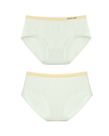 Multi-pack Pure Cotton Colorblock Ribbed Seamless Briefs