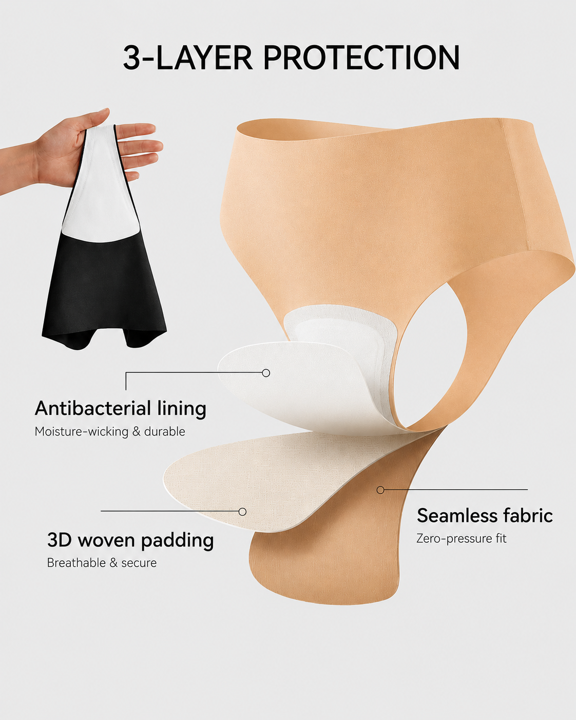 5-Pack Seamless Elastic Invisible Anti-Camel Toe Thongs