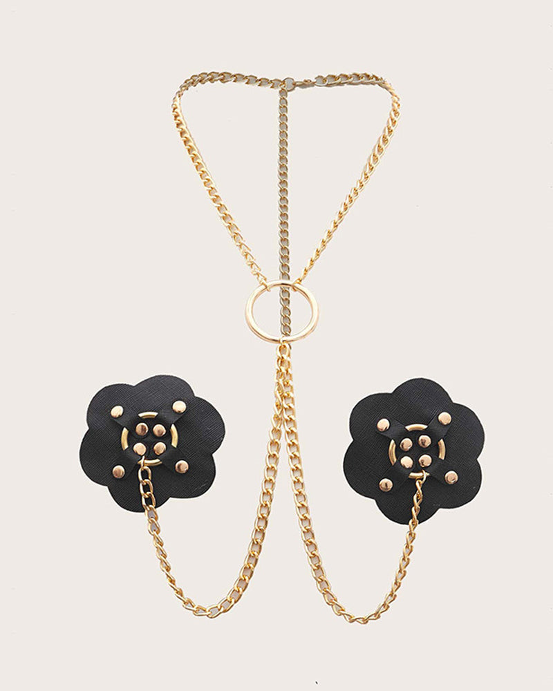Chain Linked Nipple Cover With Choker