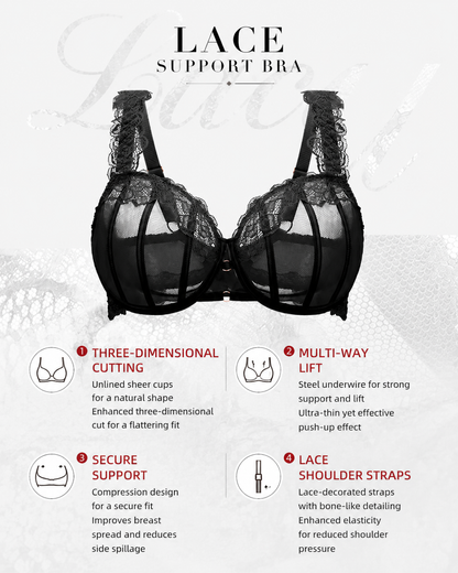 Sexy Lace See-Through Mesh Push-Up Bra