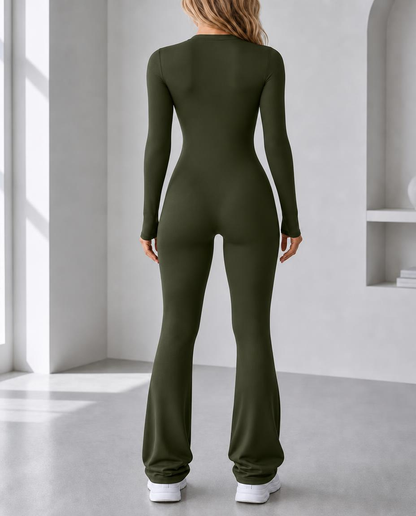 Seamless Stretch Long Sleeve Fitness Yoga One Piece Jumpsuit