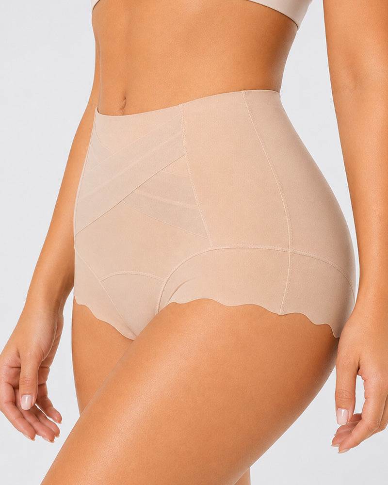 3-Pack High Waist Crossover Tummy Control Seamless Shaping Panties