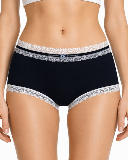 5-Pack Pure Cotton Lace Trim Antibacterial Panties