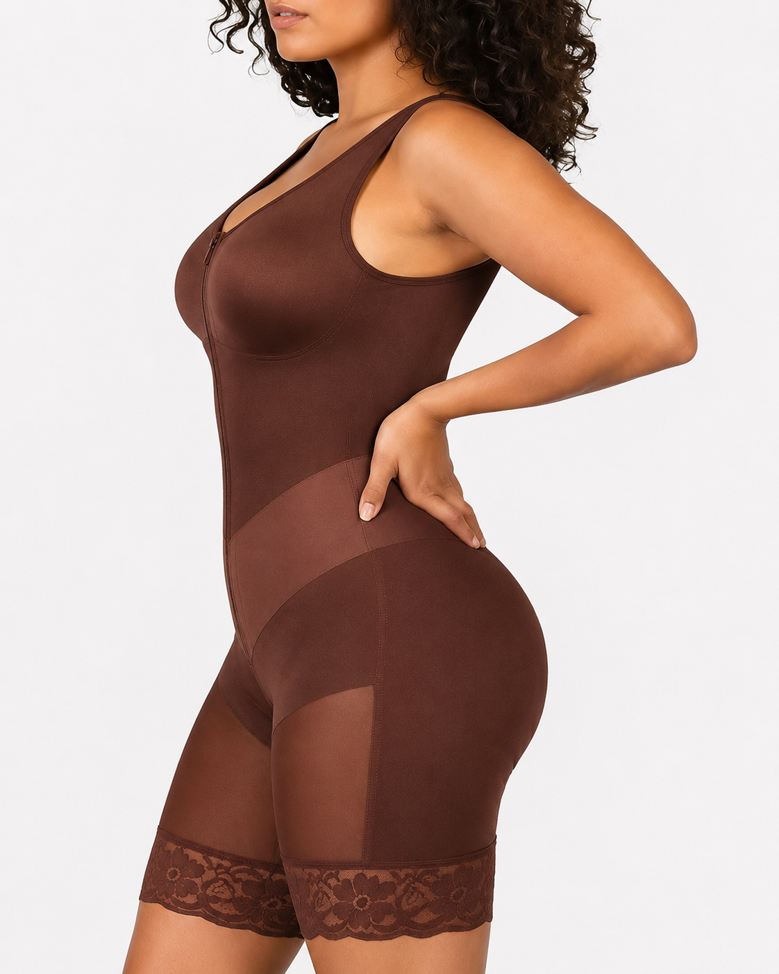 Women's V-shaped Elastic Band Design S-curve Shaping and Tummy Control Bodysuit