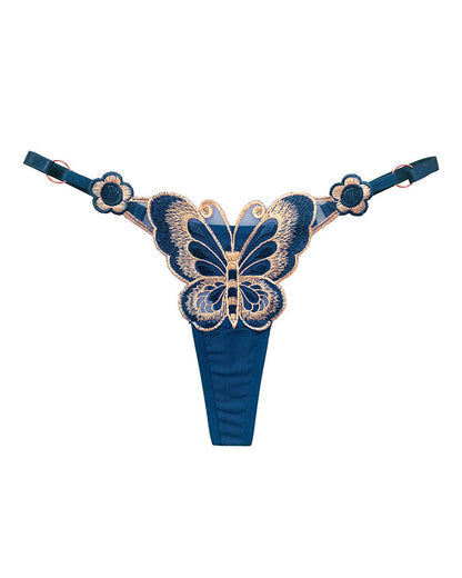 Sexy Butterfly Embroidered Low-rise Thong
