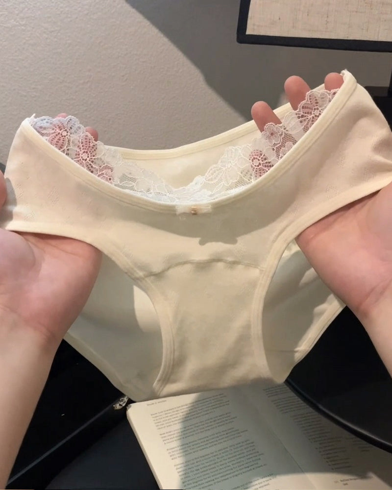 Comfortable Sexy Lace-trimmed Soft Cotton Panties