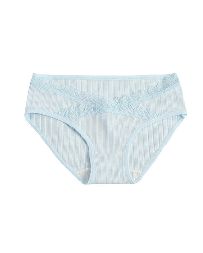 Lace-trimmed Pure Cotton Breathable Comfort Stretch Briefs