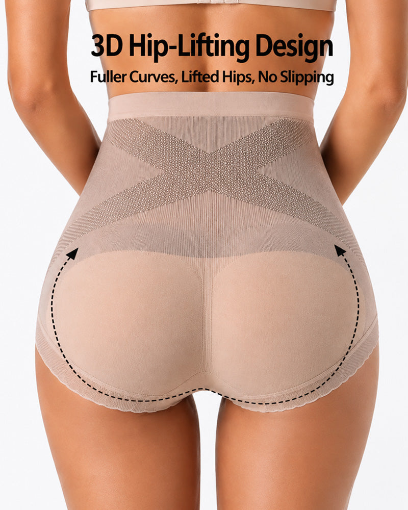 3-Pack Cotton Seamless High Waist Tummy Control Hip Lifting Panties