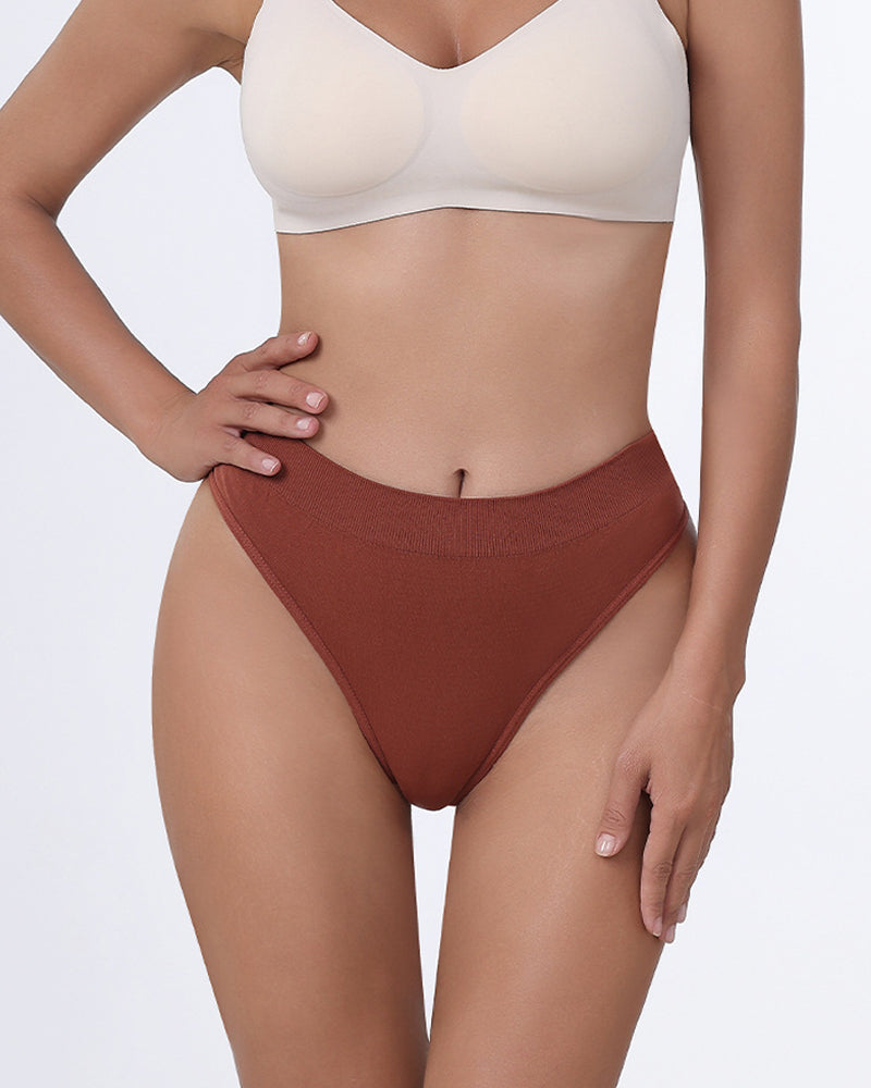 Women's Seamless Sports Fitness Solid Color Elastic T-Thong