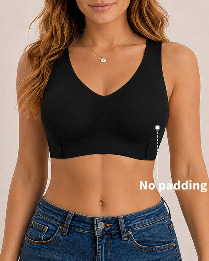 Seamless Front Closure Cross Back Push Up Bra