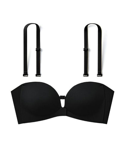 Double Front Closure Strapless Seamless Wire-free Push-up Bra