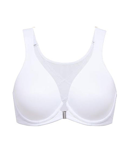 Front Closure Deep V Underwire Cross Mesh Back Bra
