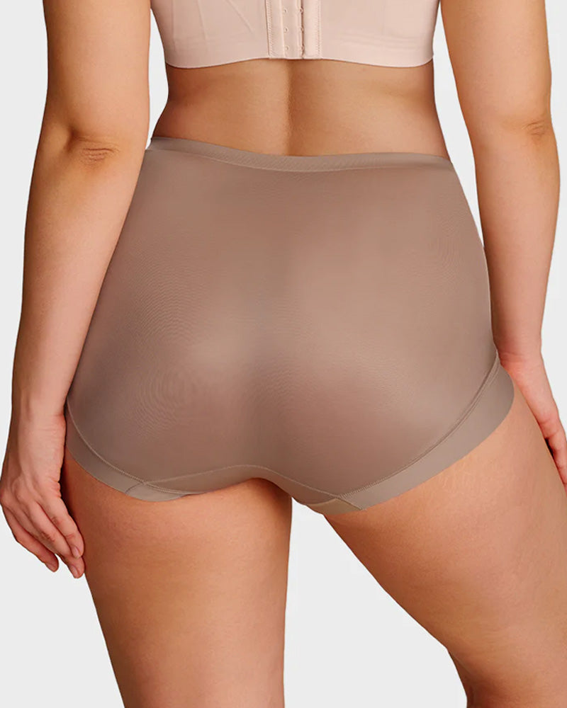 3-Pack High Waist Cross Compression Sheer Mesh Shaping Panties