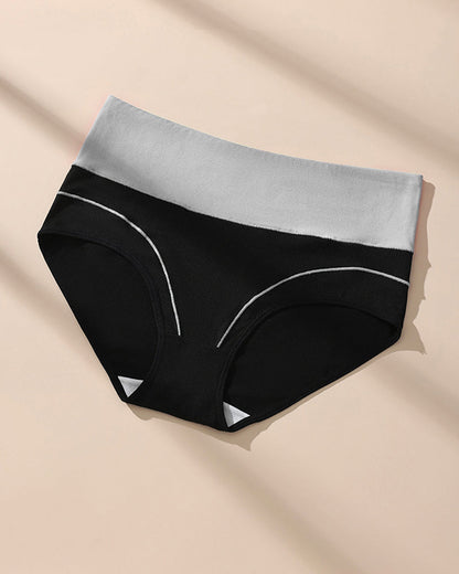 Women's  High Waist Colorblock Seamless Cotton Briefs