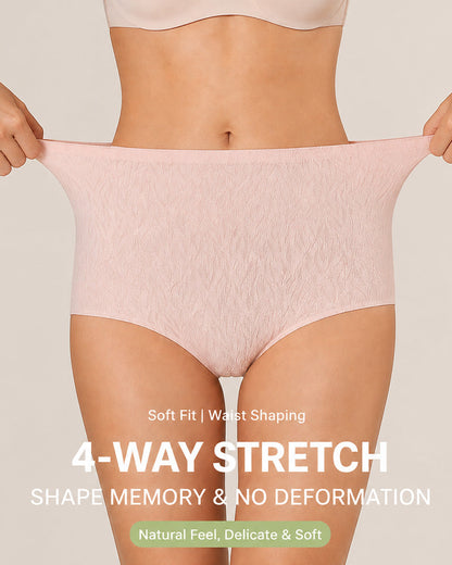 5-Pack High Waist Seamless Ice Silk Breathable Jacquard Panties