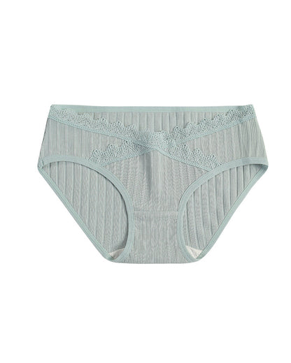 Lace-trimmed Pure Cotton Breathable Comfort Stretch Briefs