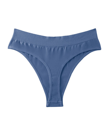 Women's Seamless Sports Fitness Solid Color Elastic T-Thong