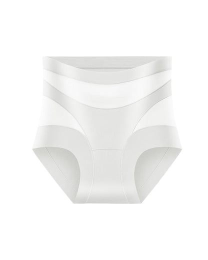 Women's High-Waisted Mesh Panel Elastic Breathable Seamless Invisible Panties