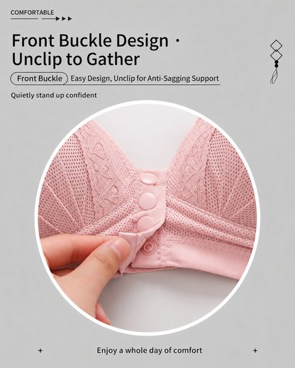 Three-Pack Front-Close Jacquard Full Cup Wire-Free Seamless Bra