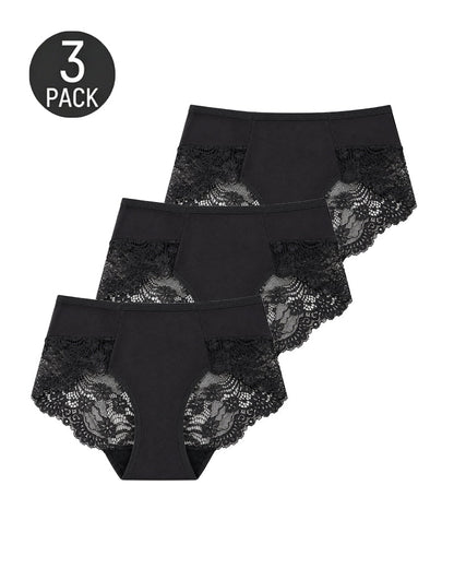 Multiple-Pack Sexy Cotton Lace Patchwork Briefs