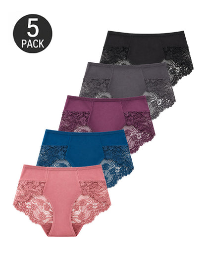 Multiple-Pack Sexy Cotton Lace Patchwork Briefs