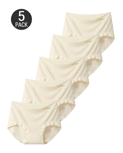 5-Pack Mid Waist Seamless Modal Silk Antibacterial Crotch Briefs