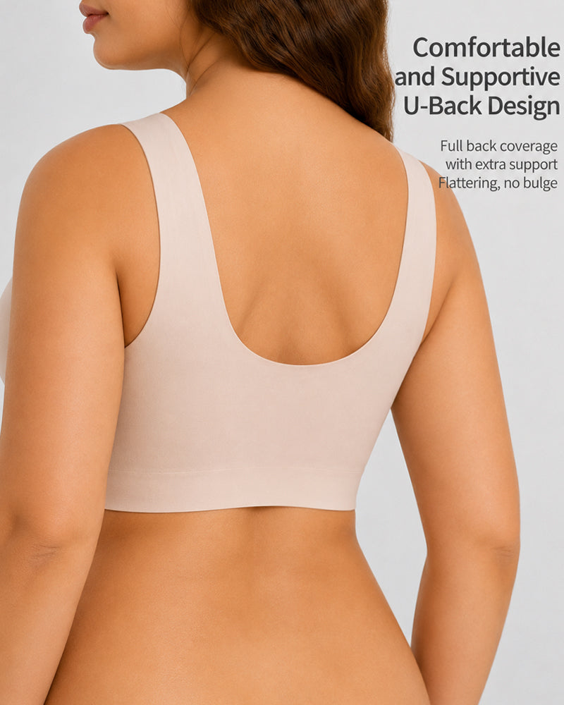 Deep V Crossover Wire Free Seamless Maternity Vest Nursing Bra