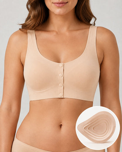 Seamless Front Closure Breathable Breast Prosthesis Vest Bra