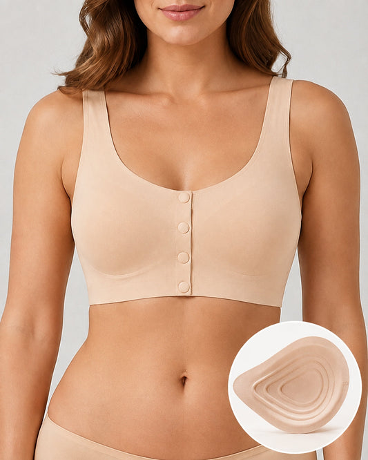 Seamless Front Closure Breathable Breast Prosthesis Vest Bra