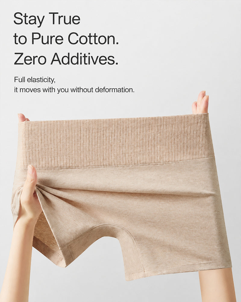 3-Pack Pure Cotton High Waist Tummy Control Seamless Breathable Boyshorts
