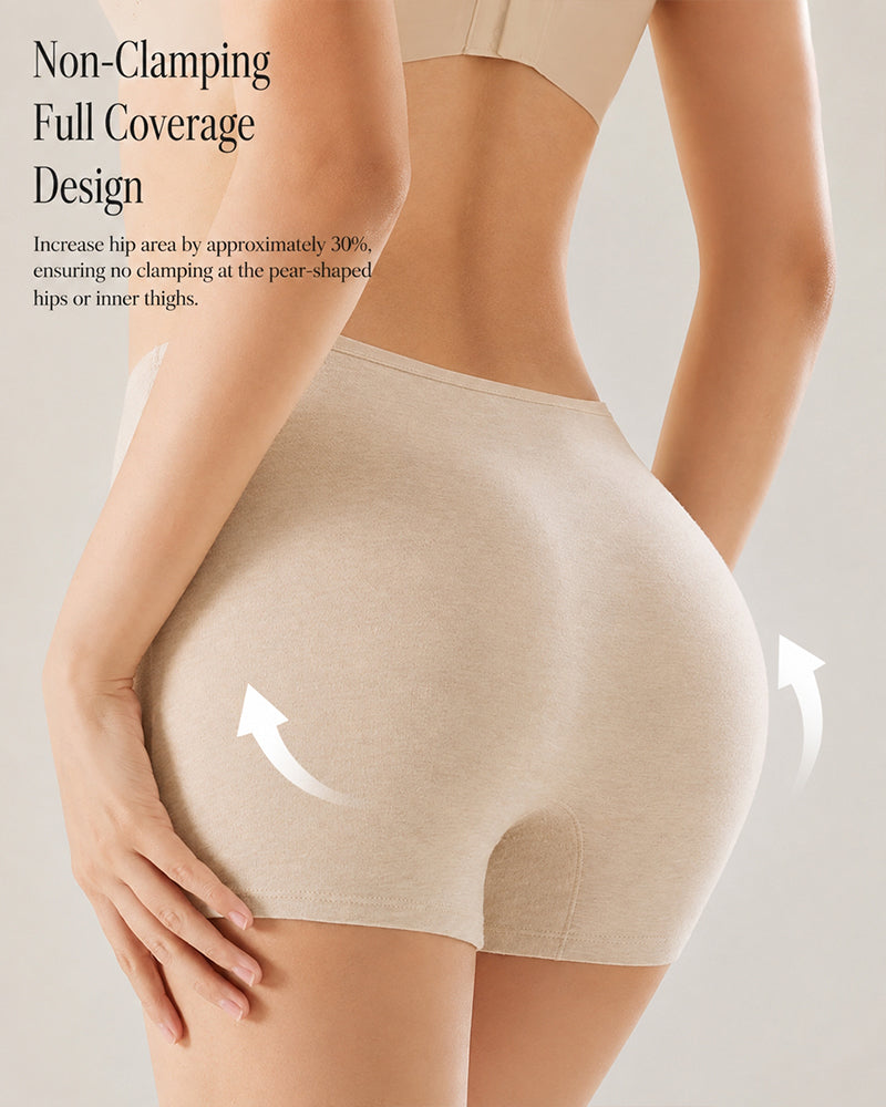 3-Pack Pure Cotton High Waist Tummy Control Seamless Breathable Boyshorts