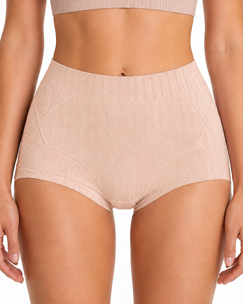 Multiple Pack High Waist Pure Cotton Ribbed Stretch Panties