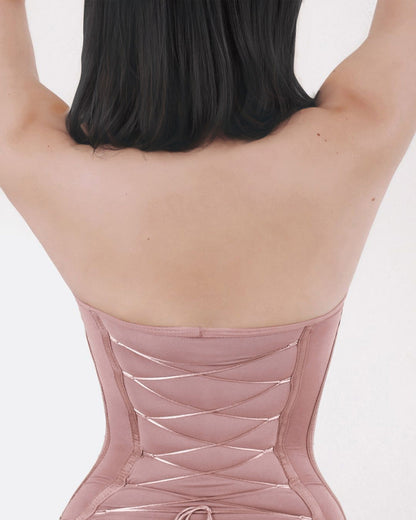 Back Lace-up Bodysuit Thong Seamless Shapewear
