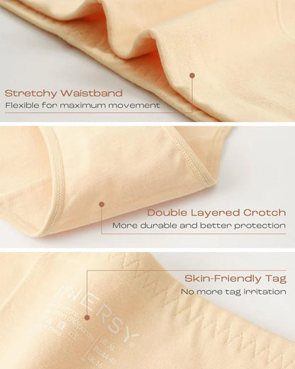 Plus Size High Waist Pure Cotton Breathable Elastic Briefs