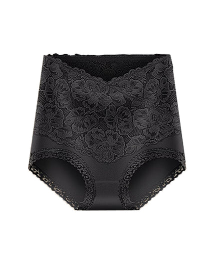 Women's High-waisted Tummy-controlling Lace Cotton Comfortable Breathable Panties
