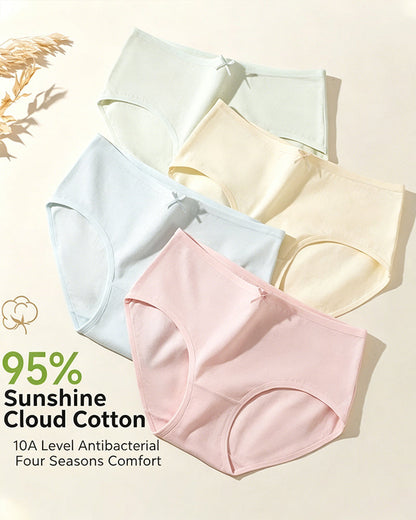 Women's 10A Antibacterial Crotch Lined Cloud-Feel Cotton Comfortable Breathable Underwear