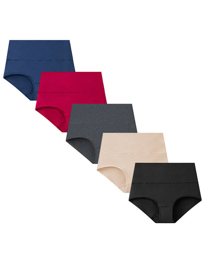 Plus Size High Waist Pure Cotton Breathable Elastic Briefs