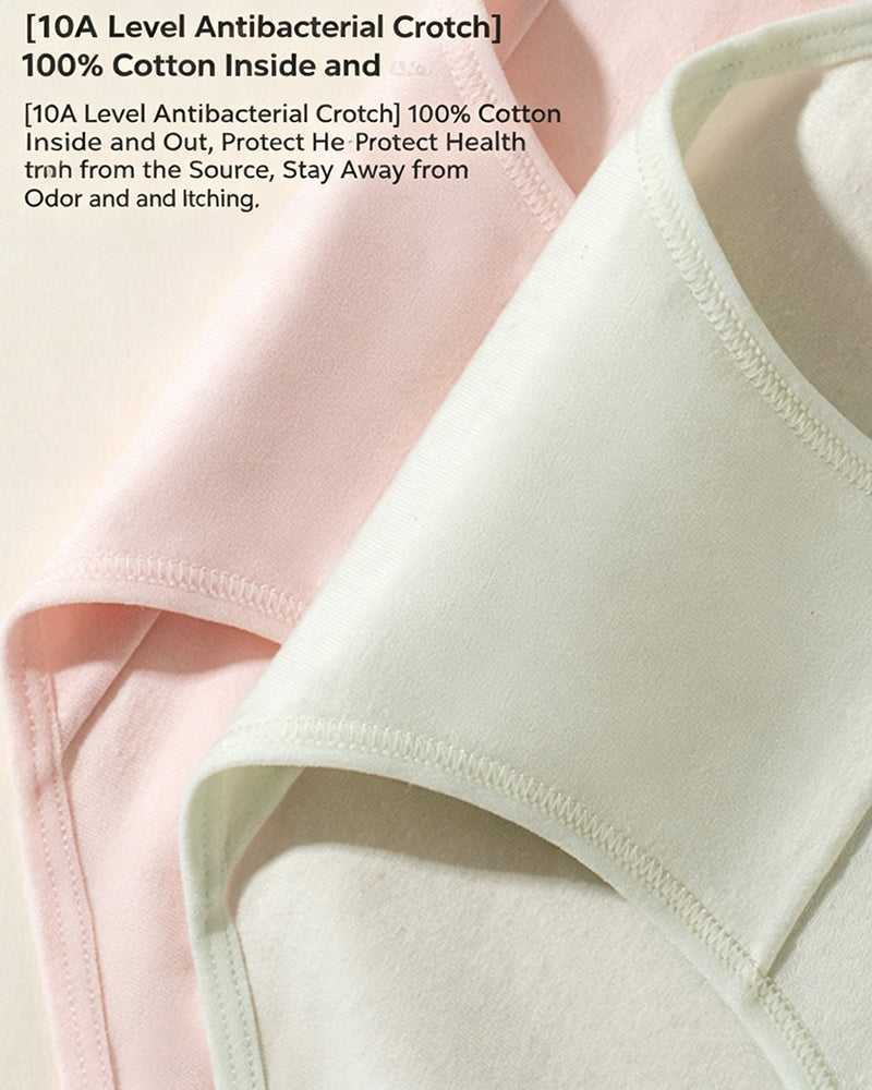 Women's 10A Antibacterial Crotch Lined Cloud-Feel Cotton Comfortable Breathable Underwear