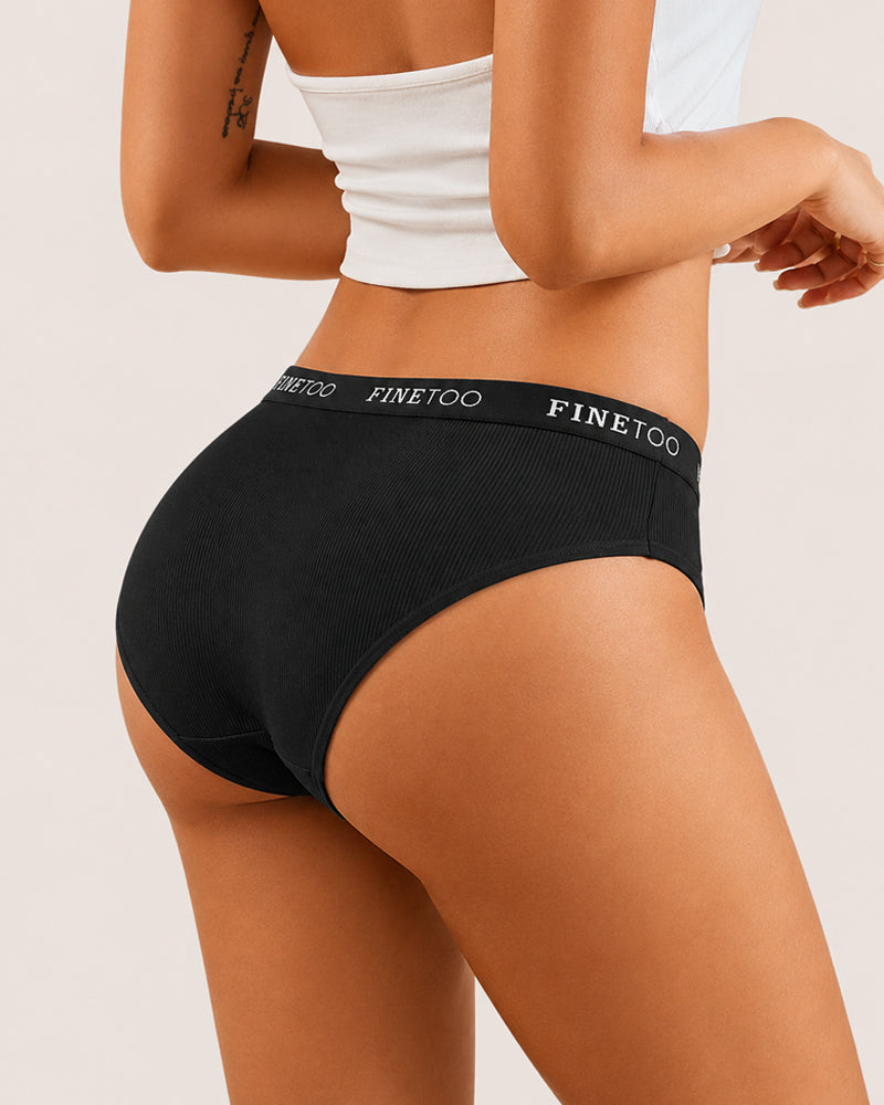 Mid-rise Ribbed Cotton Breathable Briefs