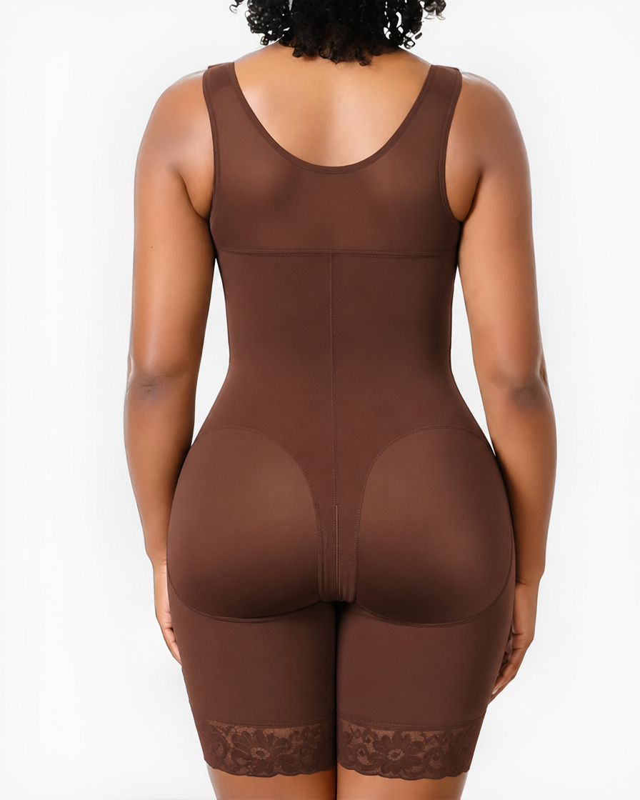 Women's V-shaped Elastic Band Design S-curve Shaping and Tummy Control Bodysuit