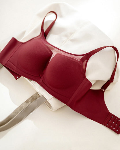 Seamless Push-up Anti-sagging Wire-free See-through Mesh Bra