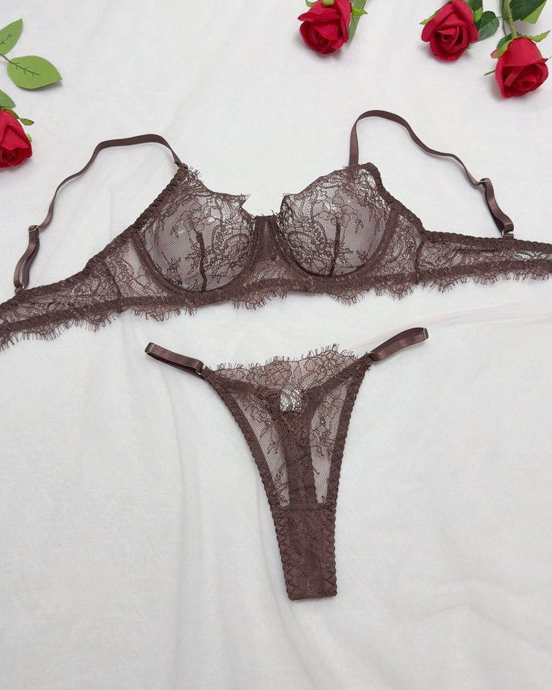 Sexy See-through Lace Lingerie Set